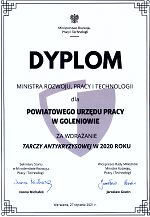Obrazek dla: Dyplom od Ministra Rozwoju Pracy i Technologii